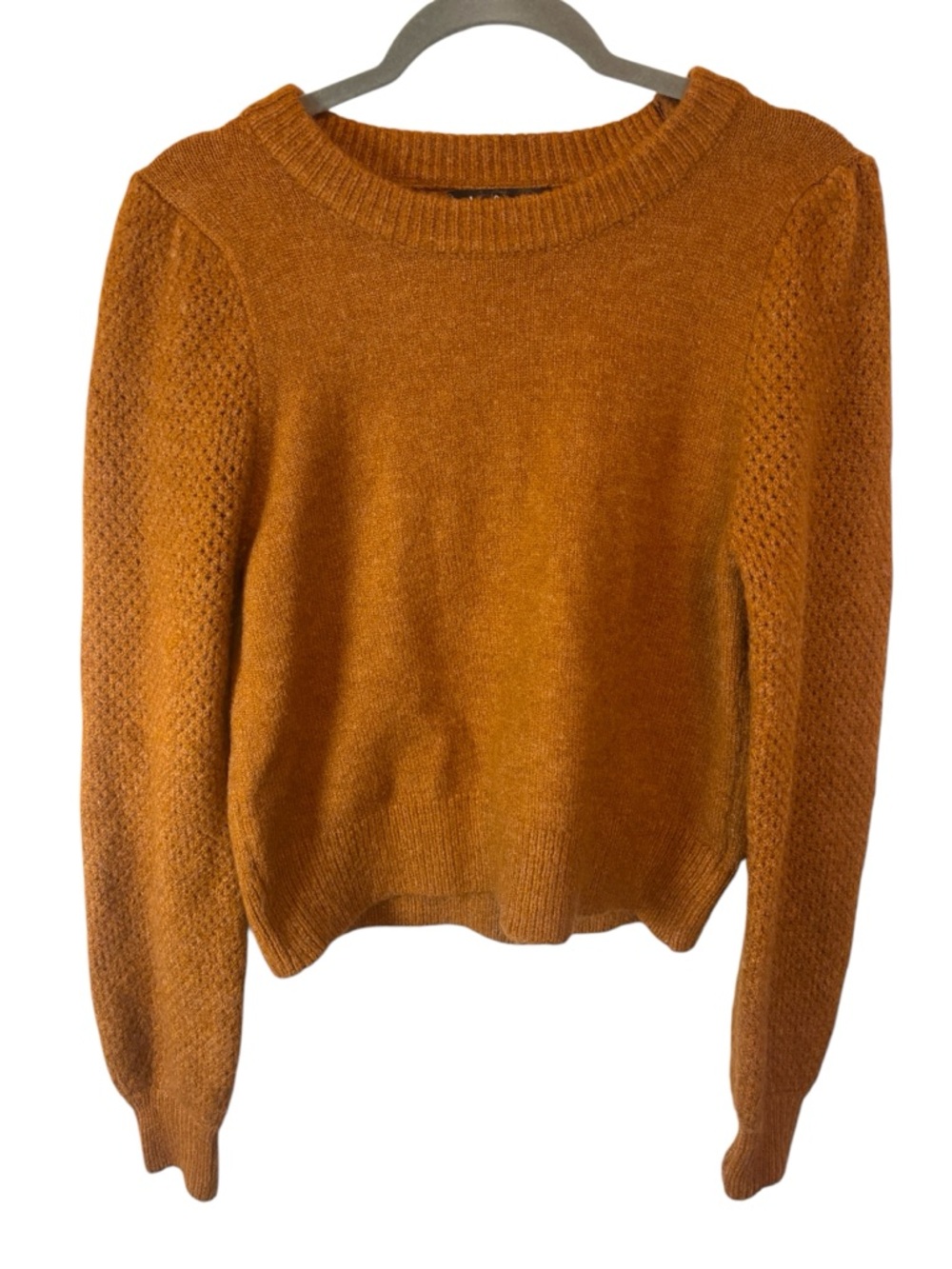 Lulu's Textured arms Crewneck Sweater in Rust brown orange Size Small